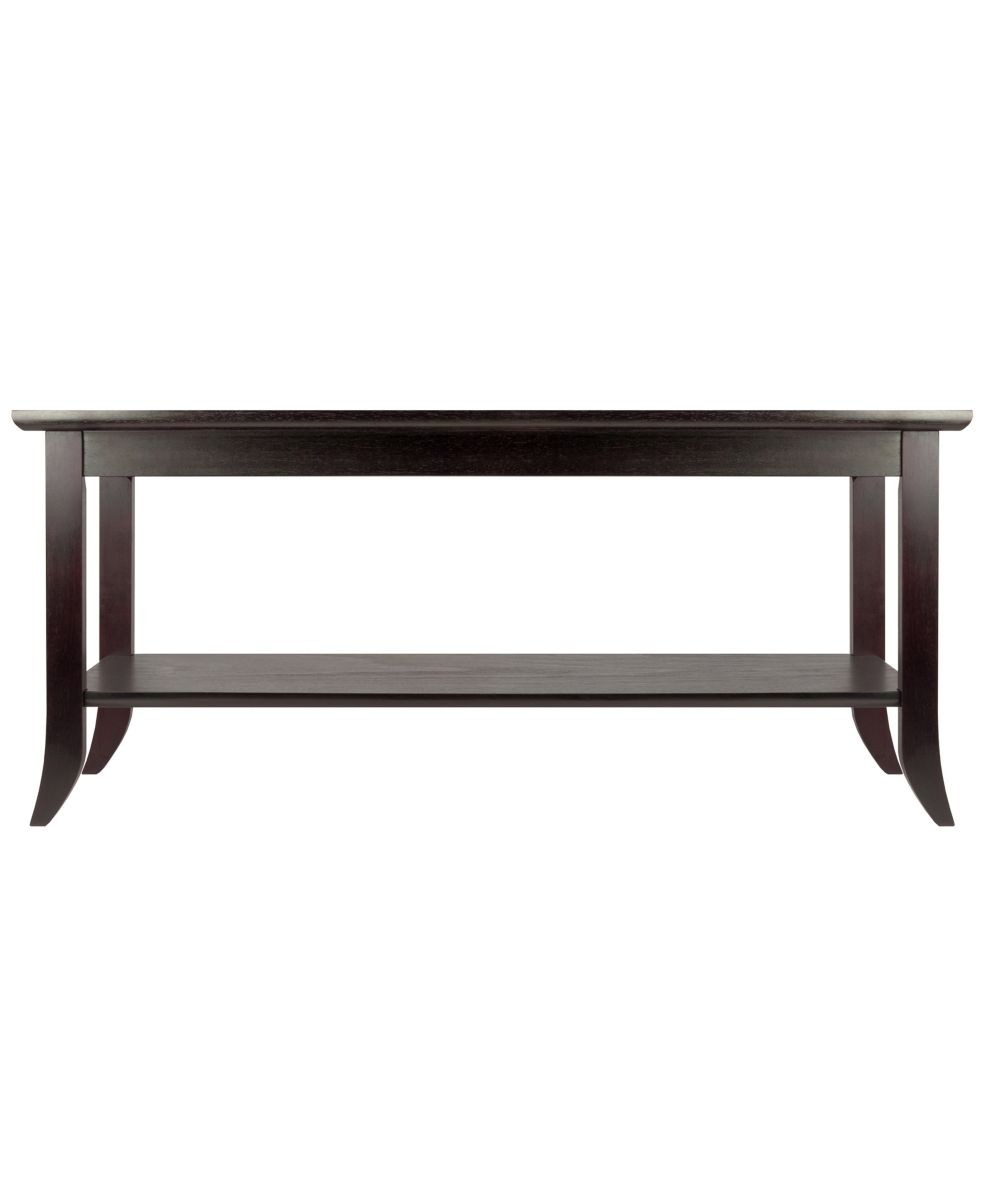 Genoa Rectangular Coffee Table With Glass Top And Shelf Best Deals And