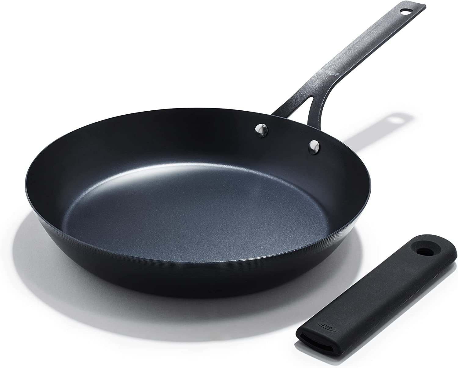 OXO Obsidian Pre Seasoned Carbon Steel 12 Frying Pan Skillet With