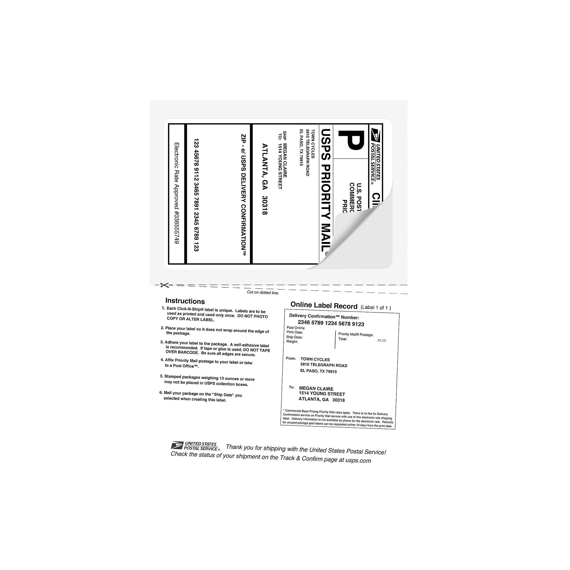 Avery Trueblock Laser Shipping Labels With Receipts X