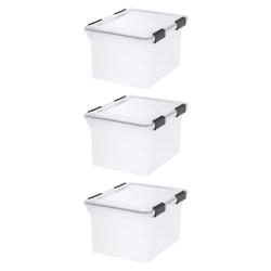 Rubbermaid Cleverstore 41 Quart Plastic Tote Container Bin With Latching Lid  And Handles For Reusable, Stackable Home Office Storage, Clear (4 Pack) :  Target
