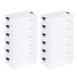 Citylife 6 Packs 44.4 QT Plastic Storage Bins with Lids Large Stackable  Clear Storage Box 