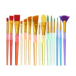 Hello Hobby 4 Pc Angle Synthetic Paint Brush Set with Soft Grip