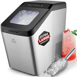 Mejores ofertas e historial de precios de Auseo Nugget Ice Maker Countertop  with Soft Chewable Pellet Ice, 34lbs/24H, Self-Cleaning, Sonic Ice Machine  for Kitchen/Office/Party-RED en