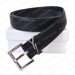 Mejores ofertas e historial de precios de Fashion Classic Belts For Men Women  Designer Belt chastity Silver Mens Black Smooth Gold Buckle Leather Width  3.6CM with box dresses Belt en