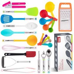 Kaluns Kitchen Utensils Set, Nylon and Stainless Steel Cooking Utensils, Dishwasher Safe and Heat Resistant Kitchen Tools