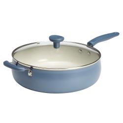 Tasty Clean Ceramic Non-Stick Jumbo Cooker Pan, 5 Quart, Blue