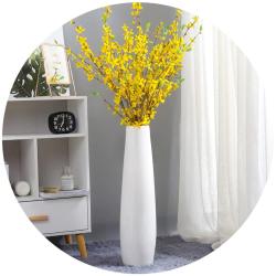 GDSZJLJ 24" Tall Ceramic Floor Vase, GDSZJLJ White Large Decorative Vases for Modern Home Decor, Living Room, Minimalist Style Big Flowe