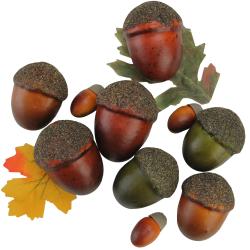 Autumn Harvest Artificial Acorn & Leaf Thanksgiving Decoration Set By Northlight | Michaels®