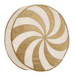 Candy Swirl Metallic Velvet Disc Pillow, Gold