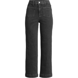 Soft Denim High Rise Wide Leg Patch Pocket Crop Jeans