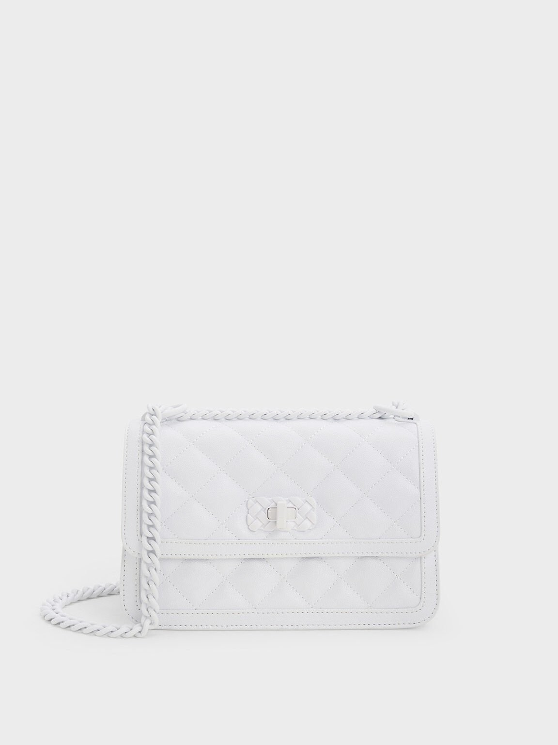 Black Micaela Quilted Chain Bag - CHARLES & KEITH US