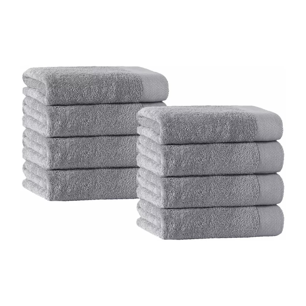 Enchante Home Signature 8pc. Quick Dry Washcloth, One Size, Silver