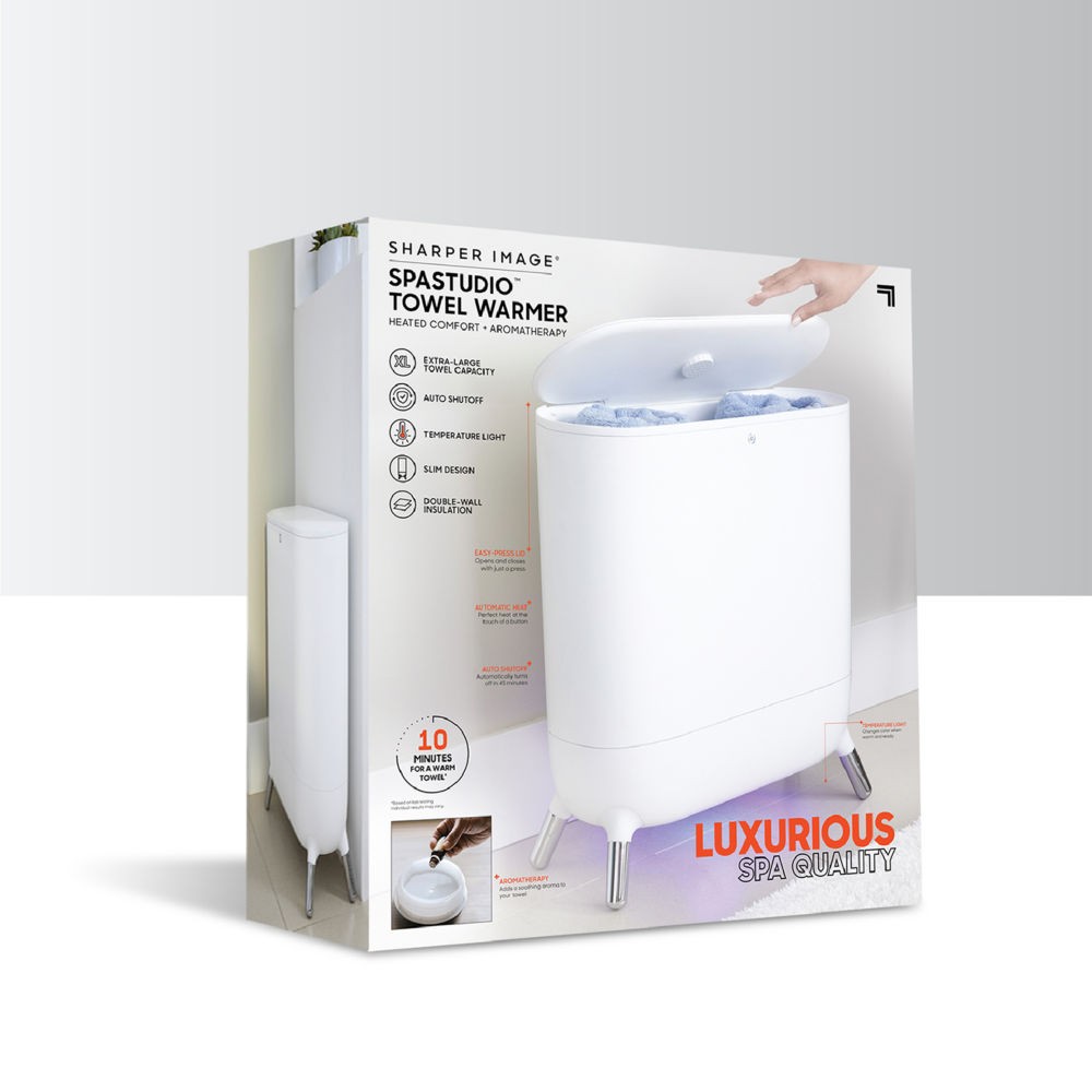 Sharper Image SpaStudio Towel Warmer Heated Comfort + Aromatherapy