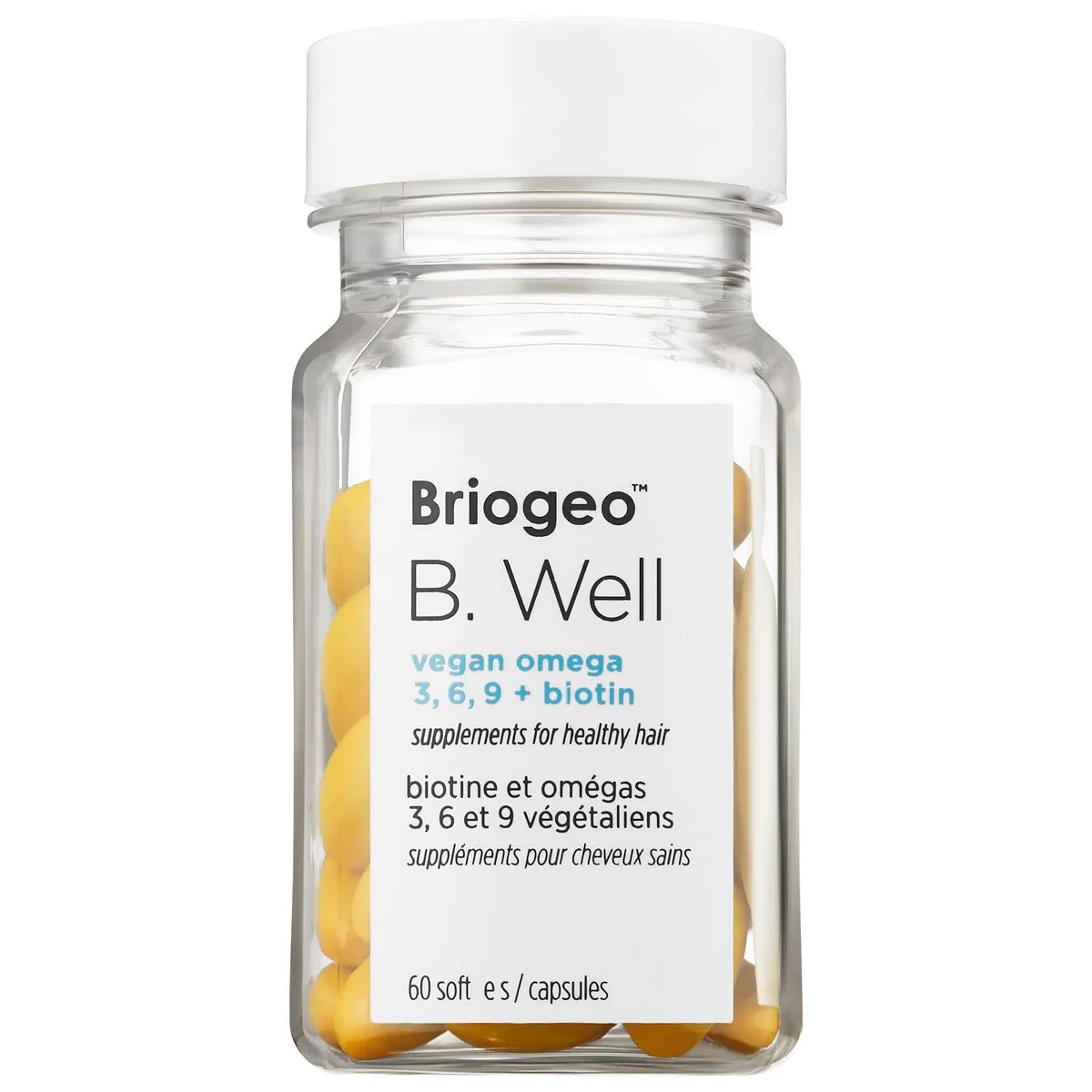 Briogeo B. Well Vegan Omegas + Biotin Supplements For Hair Thinning Die ...