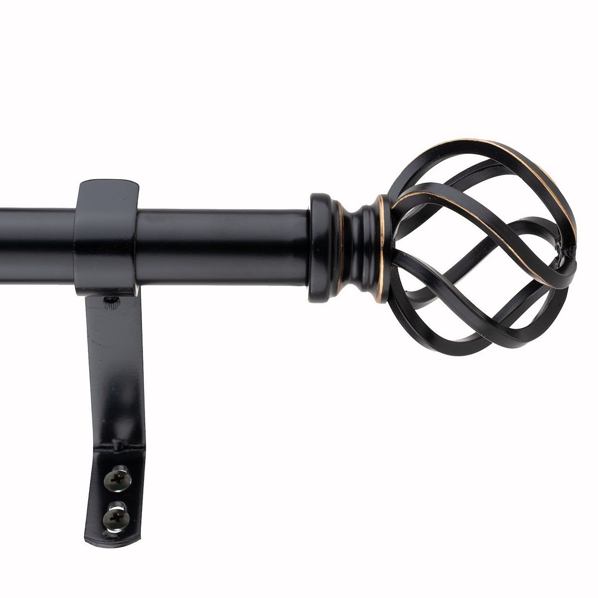 "Decopolitan Cage Adjustable 1"" Curtain Rod Set, Grey, 72144" Best