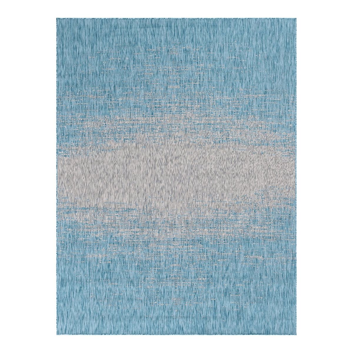 Unique Loom Ombre Outdoor Rug, Blue, 7X10 Ft Best Deals and Price