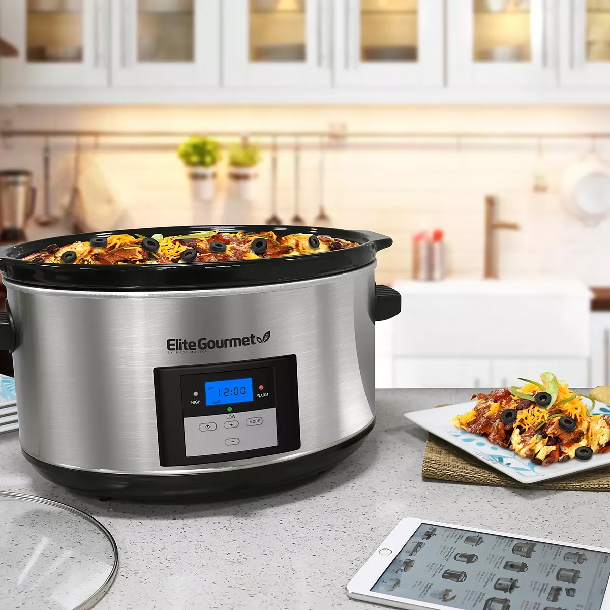 Elite Platinum MaxiMatic 8.5qt. Programmable Slow Cooker, Multicolor