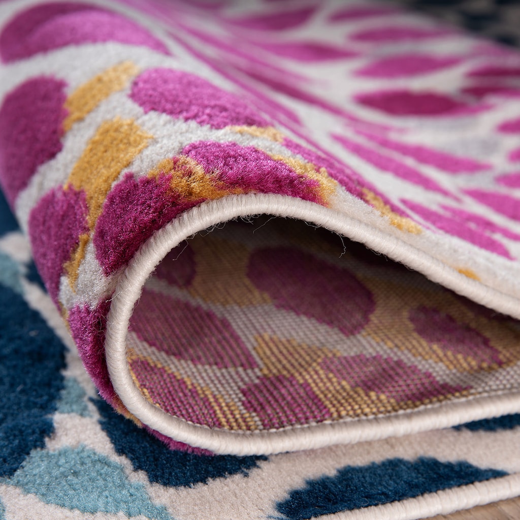 World Rug Gallery Newport Modern Floral Circles Area Rug, Med Yellow