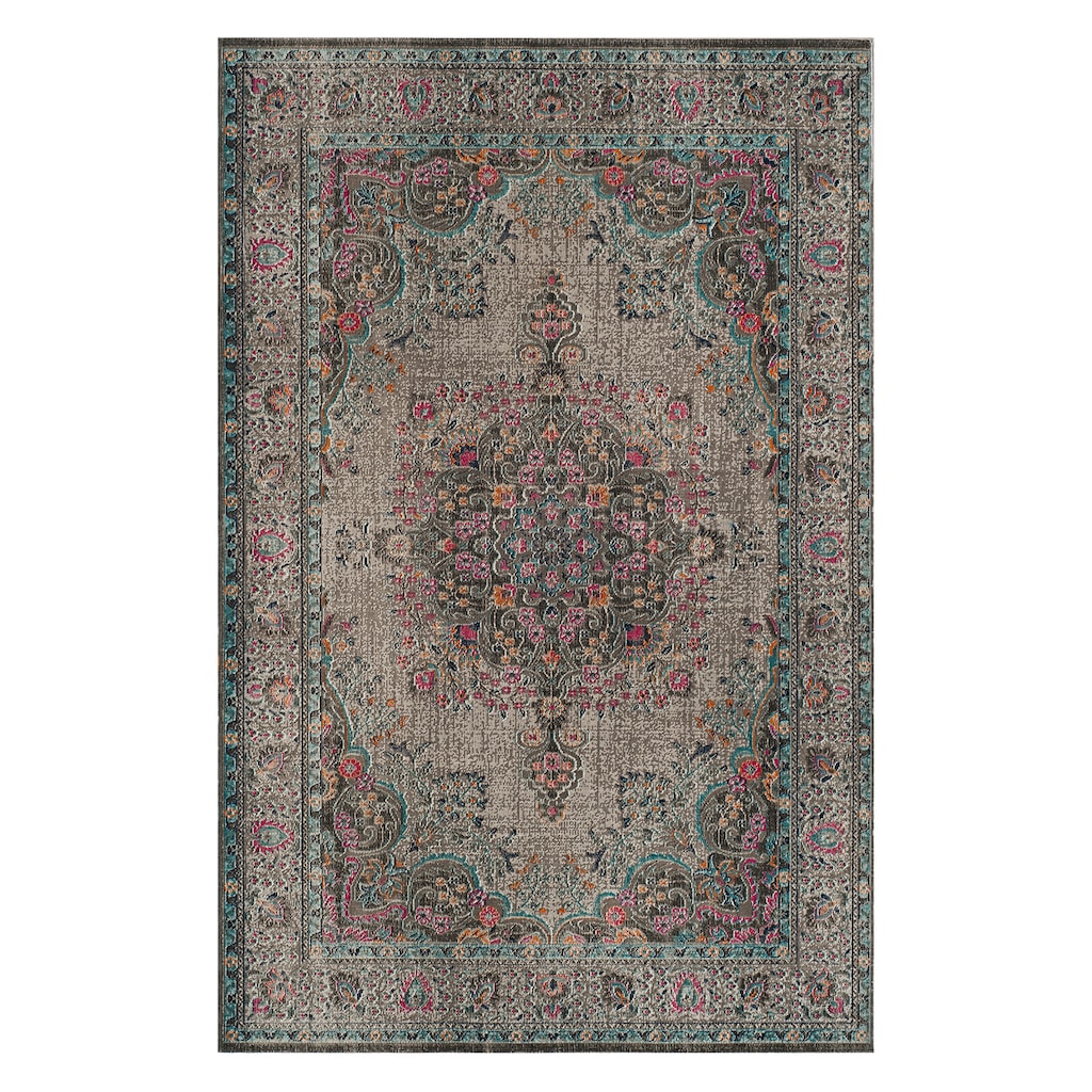 Safavieh Artisan Lily Framed Floral Rug, Grey, 5X7.5 Ft Best Deals and