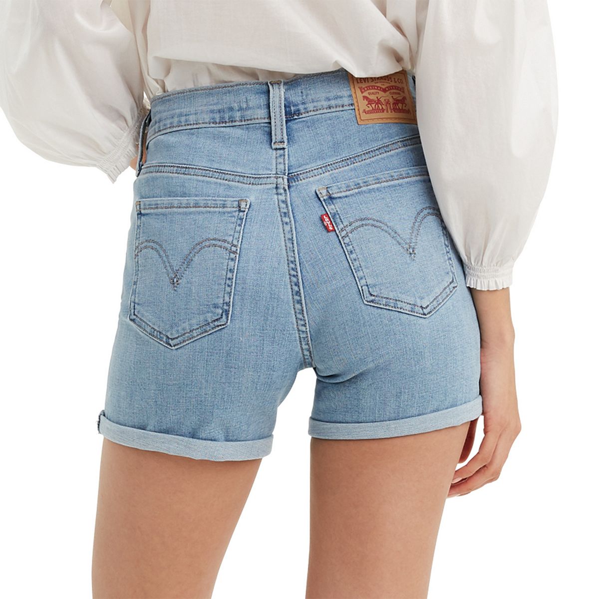 Women's Levi's MidLength Jean Shorts, Size 27(US 4)Medium, Black Best