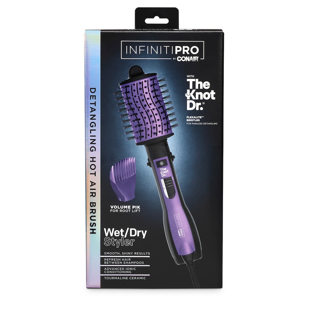 InfinitiPRO by Conair The Knot Dr. Detangling Hot Air Brush, Lt Purple