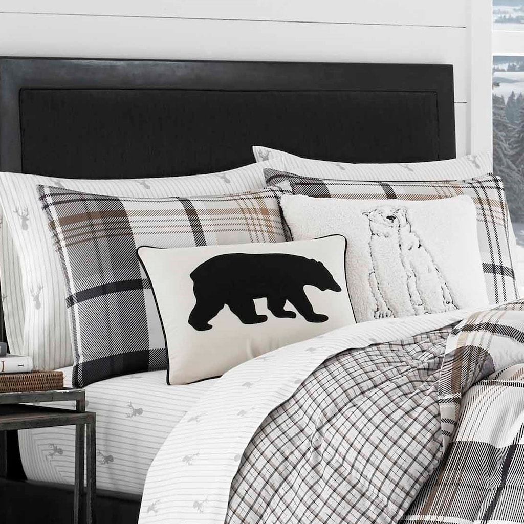 Eddie Bauer Normandy Plaid Comforter Set, Black, Twin Best Deals and