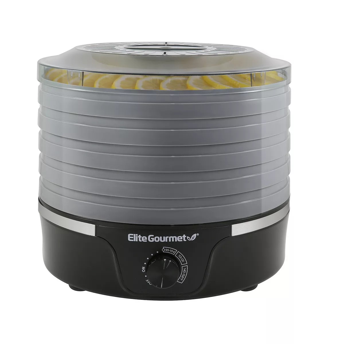 Elite Food Dehydrator with Adjustable Temperature Dial & 5 Trays, Black