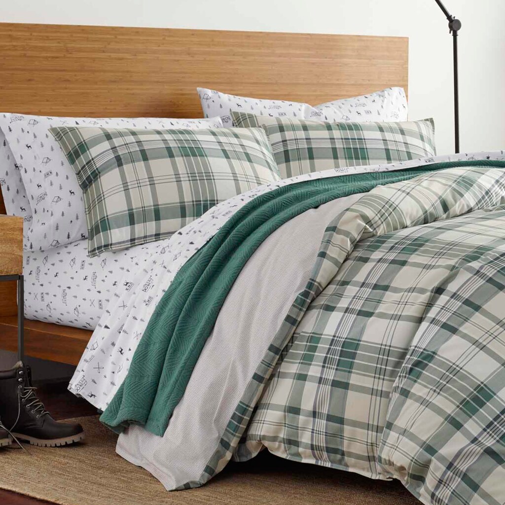 Eddie Bauer Timber Plaid Comforter Set, Green, King Best Deals and
