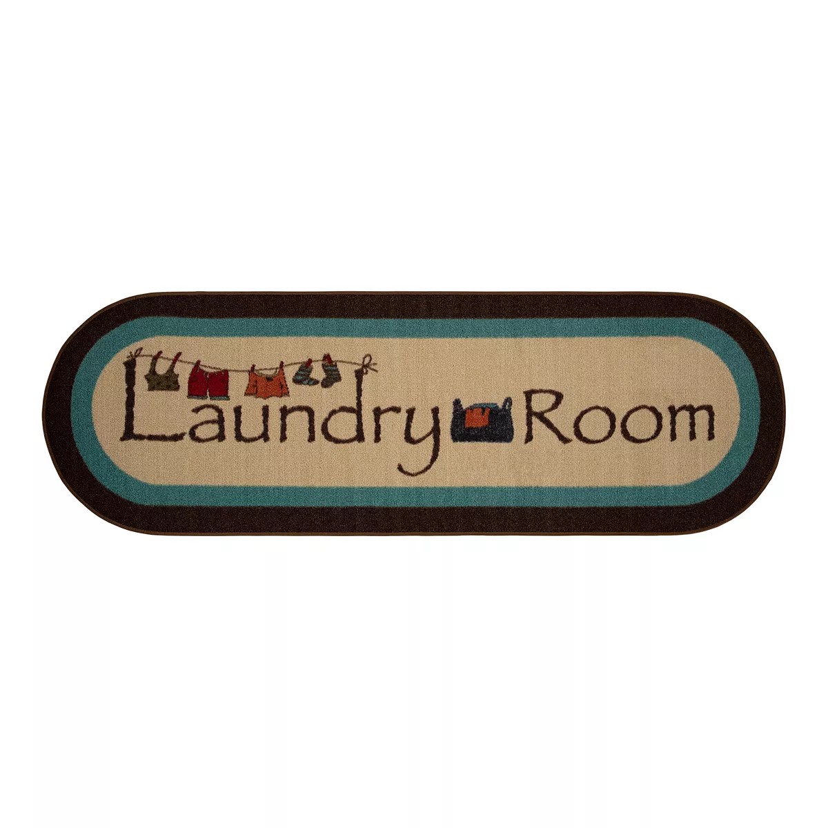 Ottomanson Laundry Mat Runner Rug, Brown, 2X5FT OVL Best Deals and