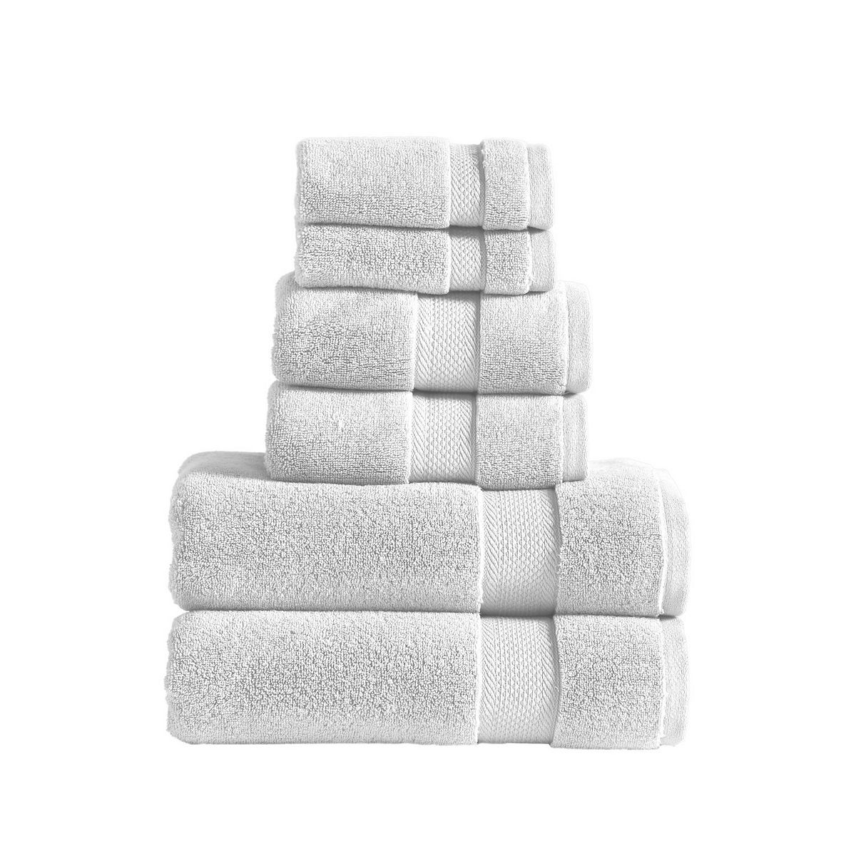 Premium Cotton 800 GSM Heavyweight Plush Luxury 4 Piece Bathroom Towel Set,  White - Blue Nile Mills