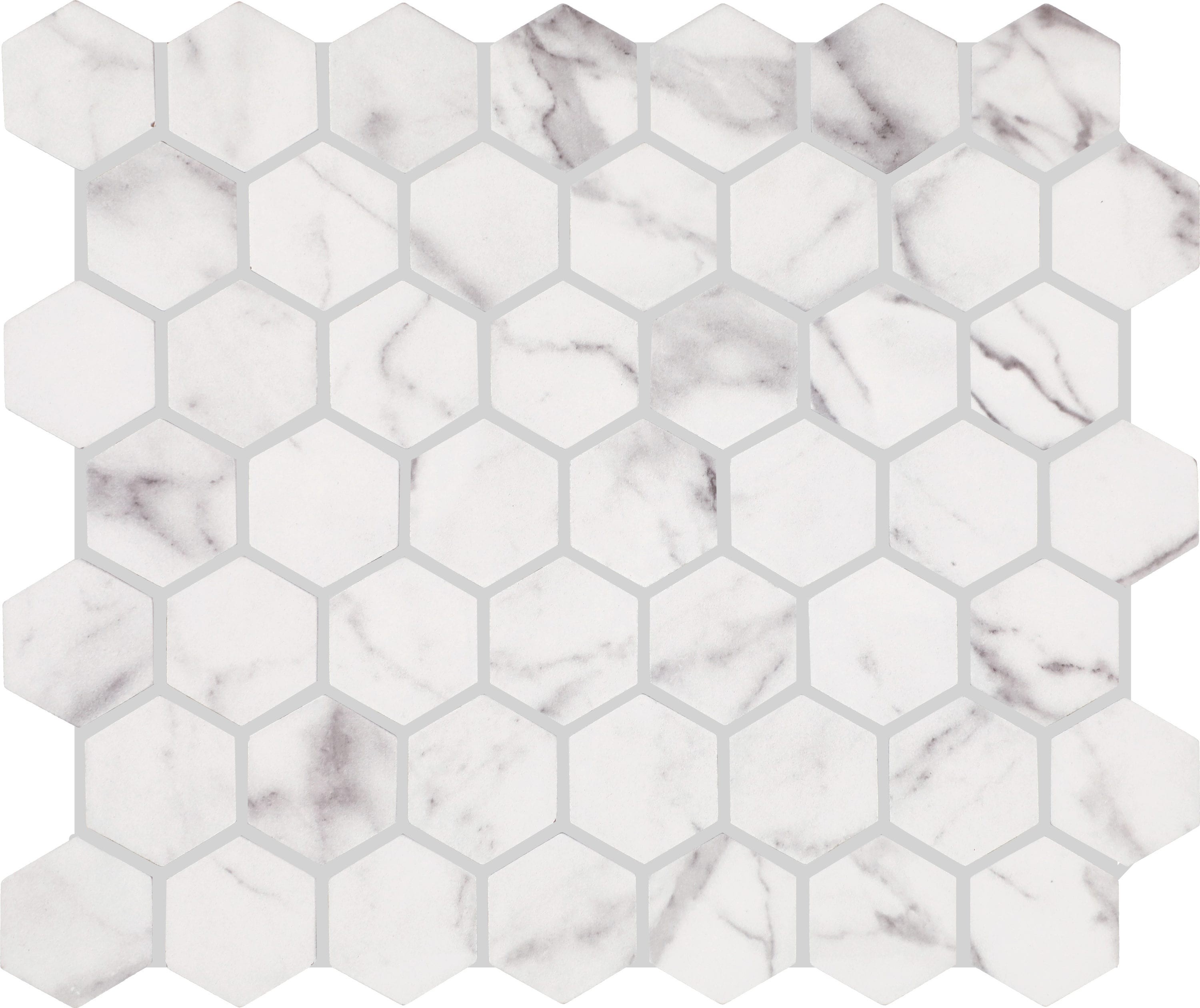 American Olean Newcastle Marble White 10-in x 11-in Matte Ceramic Hexagon Marble Look Floor and Wall Tile (0.81-sq. ft/ Piece)