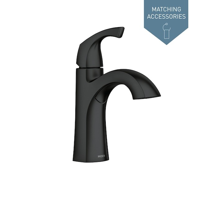 Moen Lindor Matte Black 1handle Single Hole Higharc Bathroom Sink