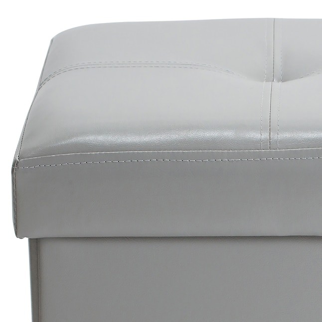 Simplify Casual Gray Faux Leather Storage Ottoman F0630GREY Best