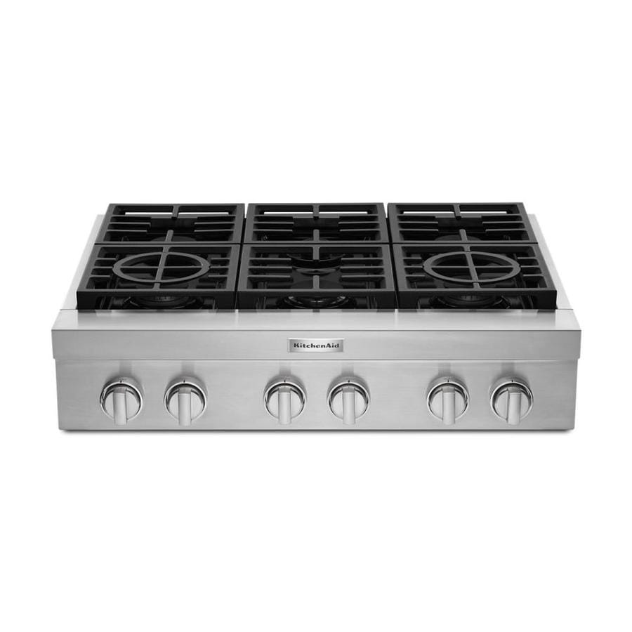 KitchenAid 36 In 6 Burners Stainless Steel Gas Cooktop KCGC506JSS   117 183b8d101221da82f16d8c0510778604 