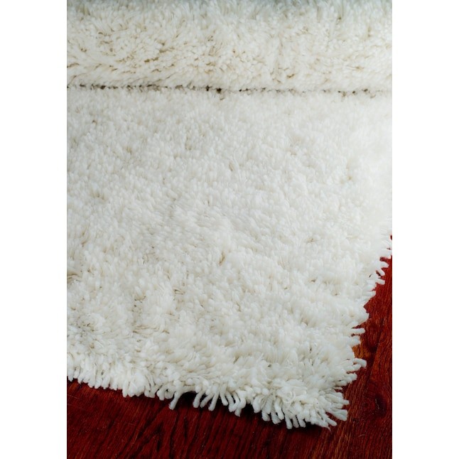 Safavieh Ultra Shag 6 x 9 White Indoor Solid Area Rug Polyester in Off
