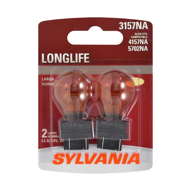 SYLVANIA 3157A LongLife Incandescent Auxiliary Lighting Bulbs, White, 2 ...