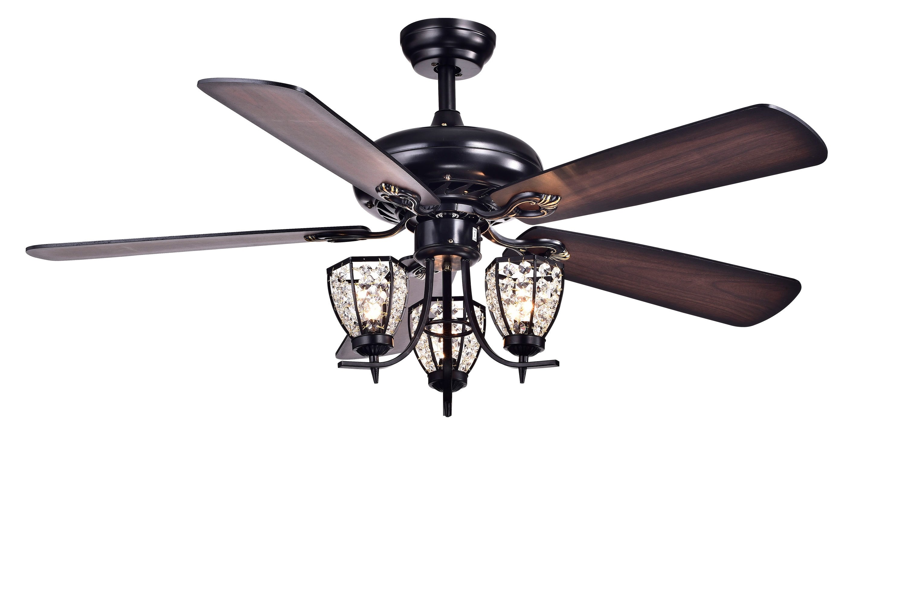 Home Accessories Inc 52-in Black Indoor Chandelier Ceiling Fan with ...