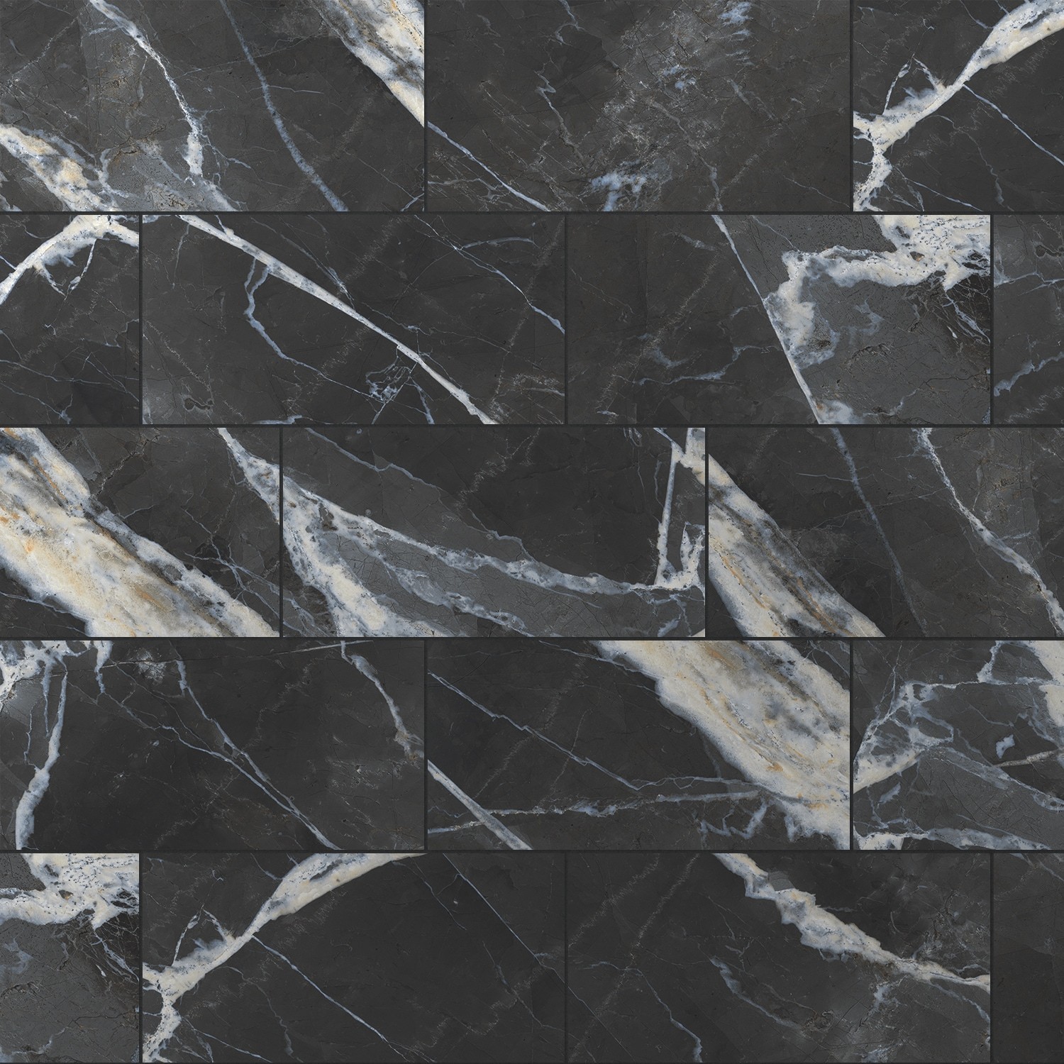 Calacatta Black 12-in x 24-in Matte Porcelain Marble Look Floor and Wall Tile (15.36-sq. ft/ Carton)