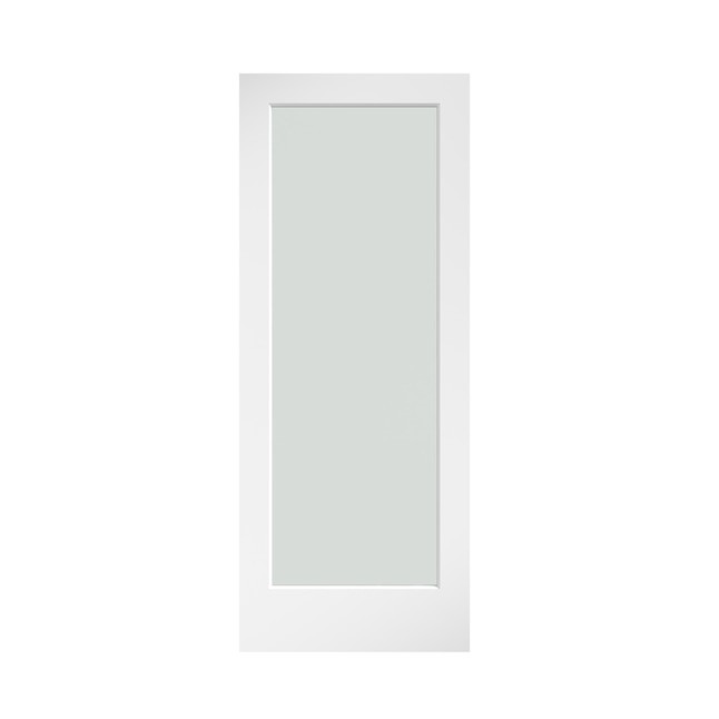 EightDoors 30-in x 80-in White 1-panel Square Frosted Glass Solid