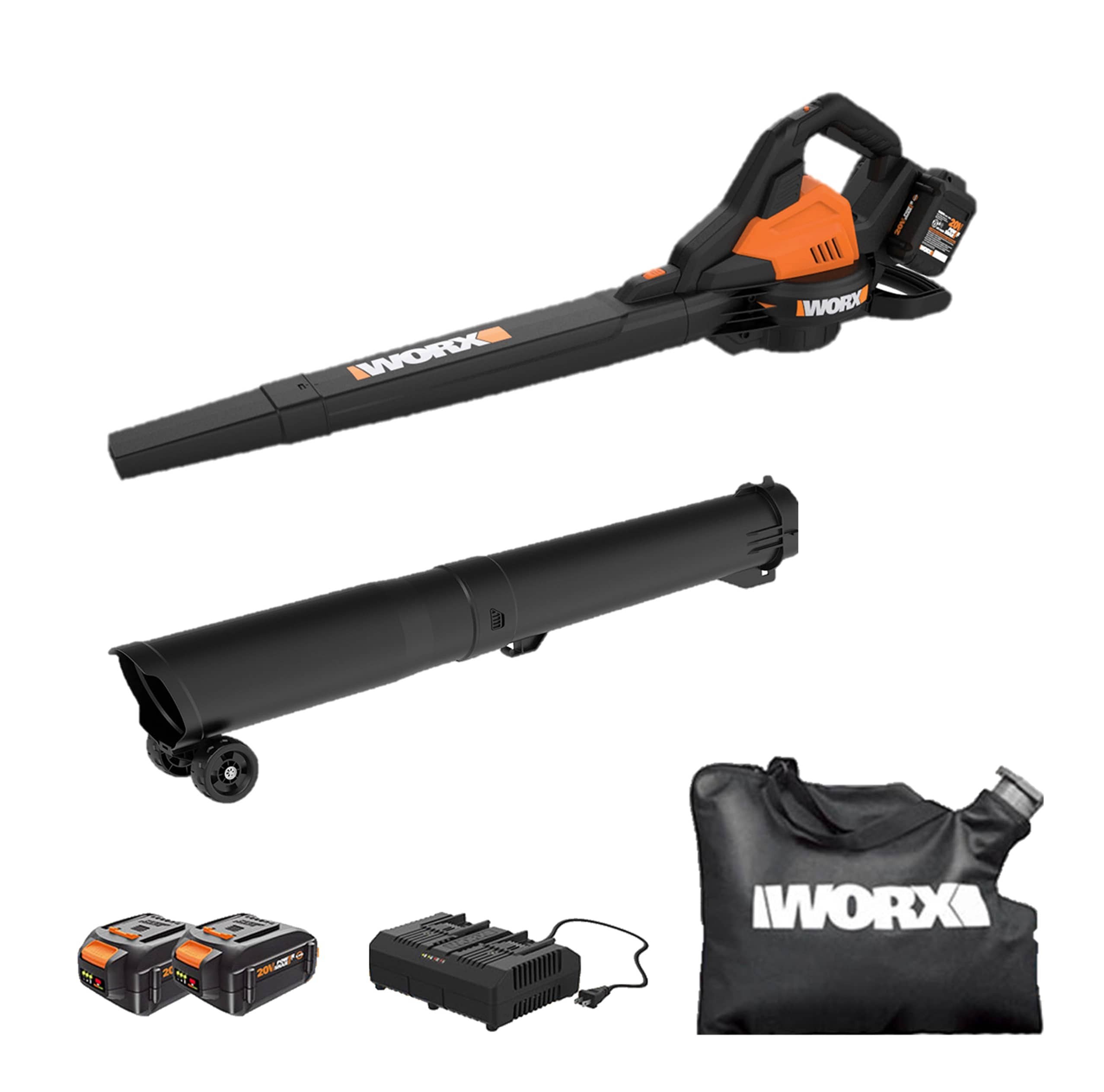 WORX POWER SHARE 40-volt 350-CFM 120-MPH Battery Handheld Leaf Blower 4 ...