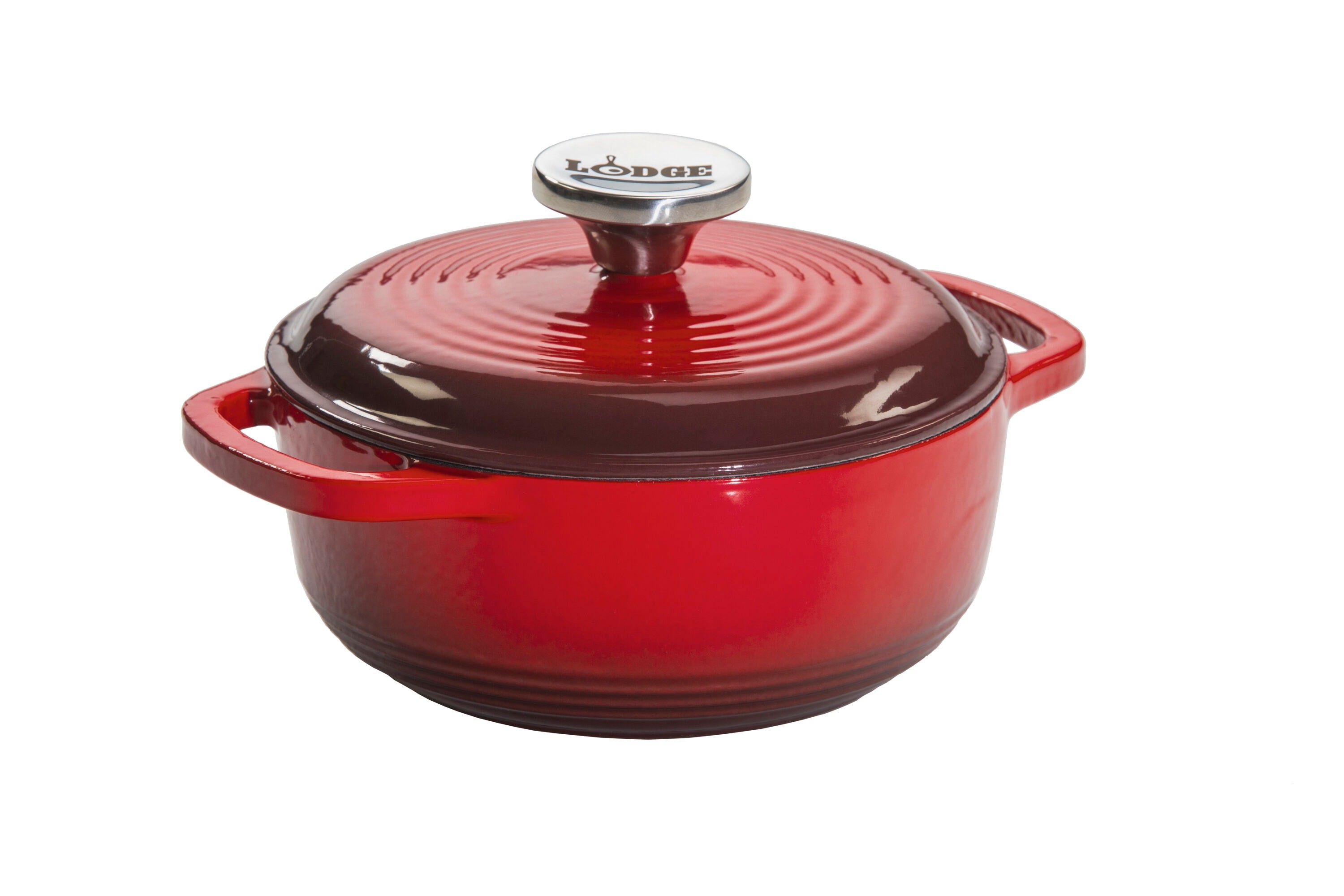 Lodge Cast Iron Red Cast Iron Dutch Oven With Lid - 1.5 Quart Capacity ...