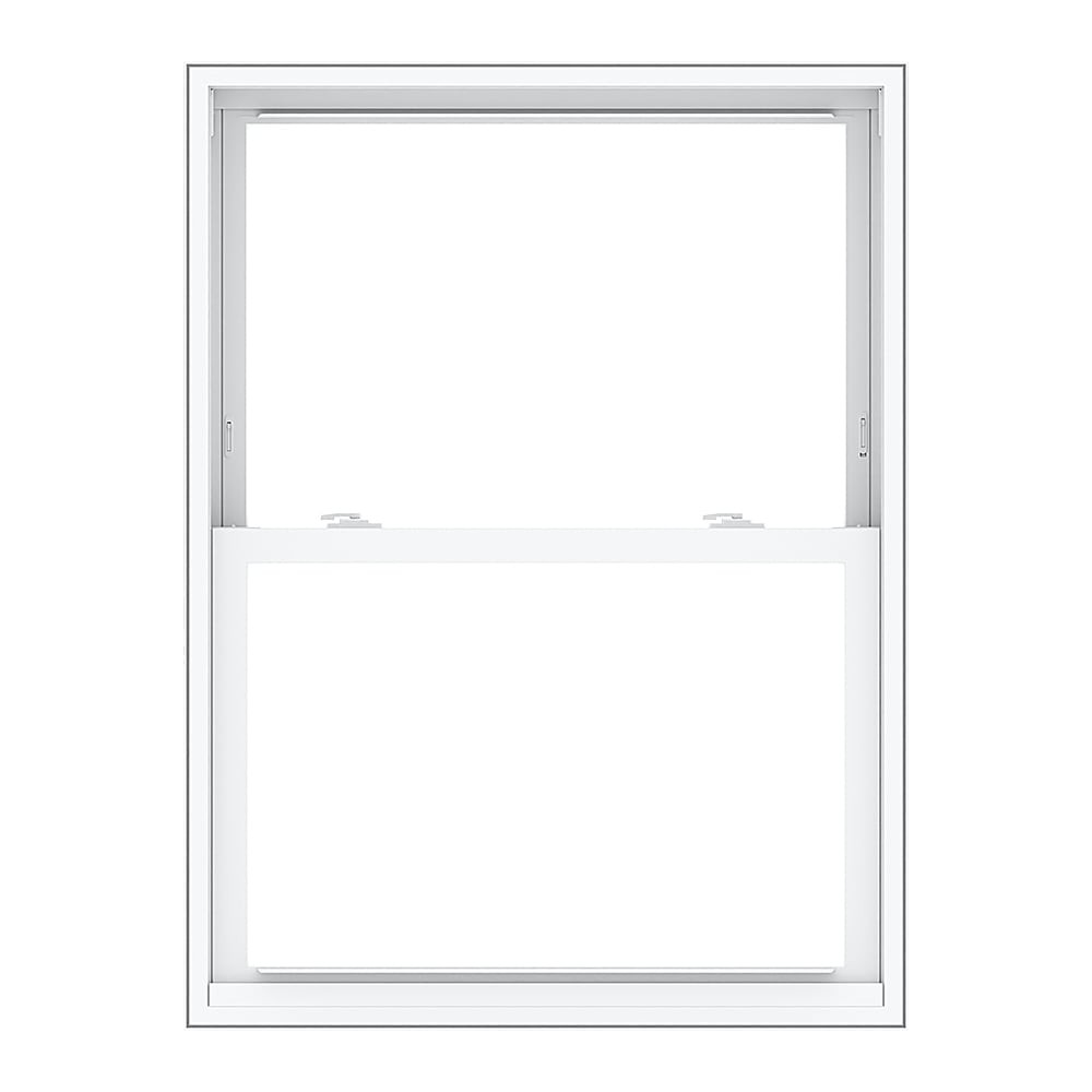 Pella 150 Series Replacement 33-1/2-in x 61-1/2-in White Vinyl Low-e Argon Double Hung Window Full Screen Included