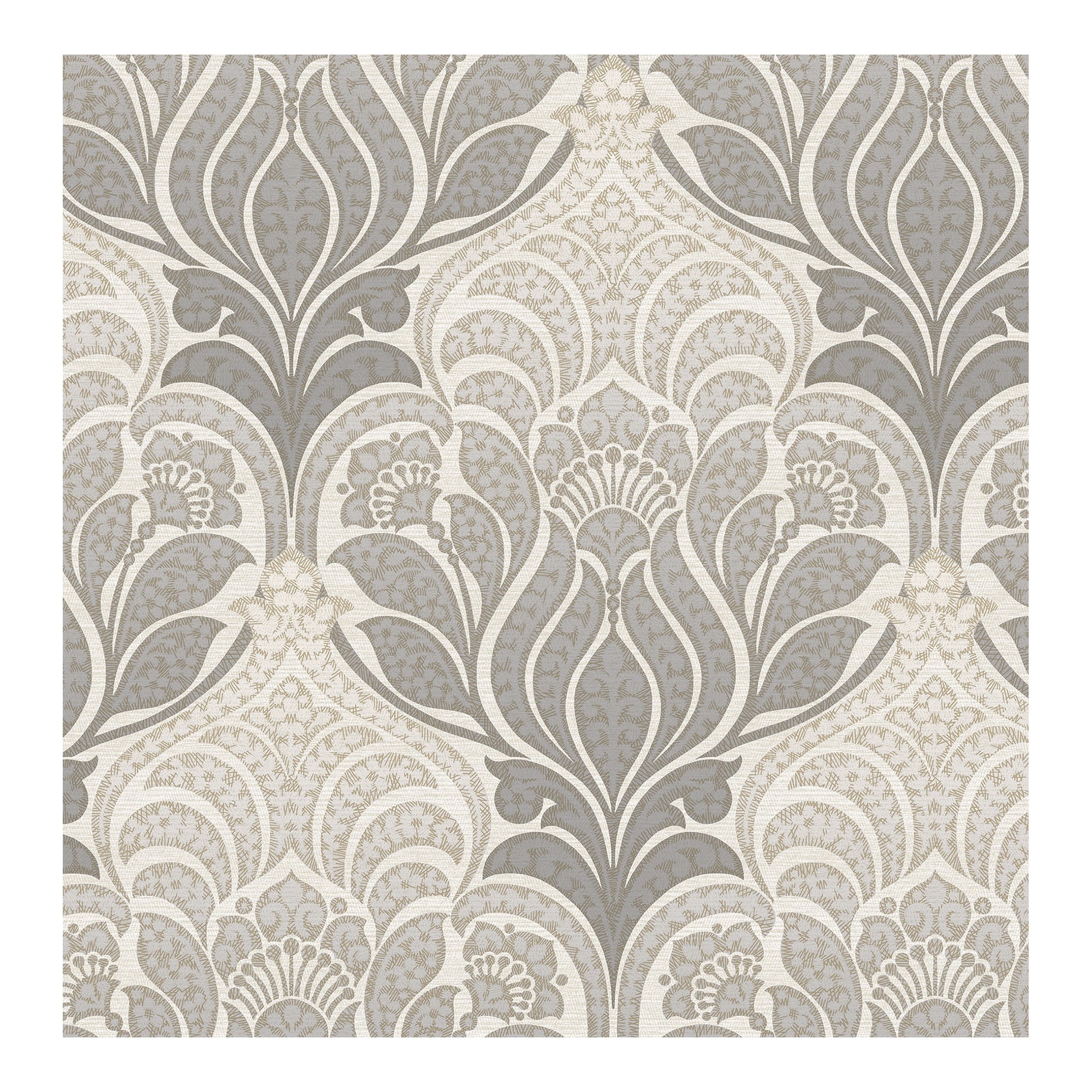 NuWallpaper 30.75sq ft Grey Vinyl Floral Selfadhesive Peel and Stick