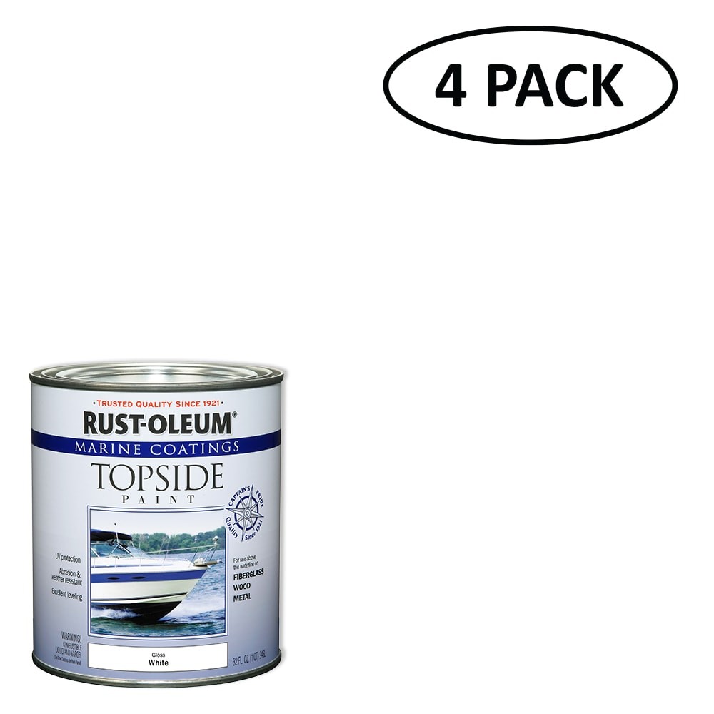 RustOleum 4Pack Marine Coatings Topside Paint Gloss White Oilbased