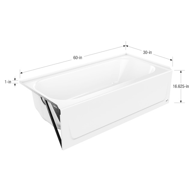 Mansfield Pro Fit Steel XD 30 In W X 60 In L White Porcelain Enameled   117 6041f6911143dd2f7d652b29f5f51379 