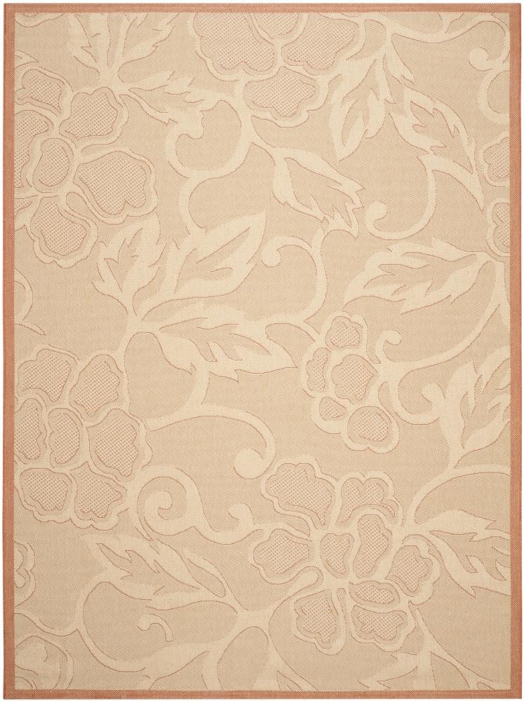 Safavieh Courtyard Lyon 8 x 11 Natural/Terra Indoor/Outdoor Floral