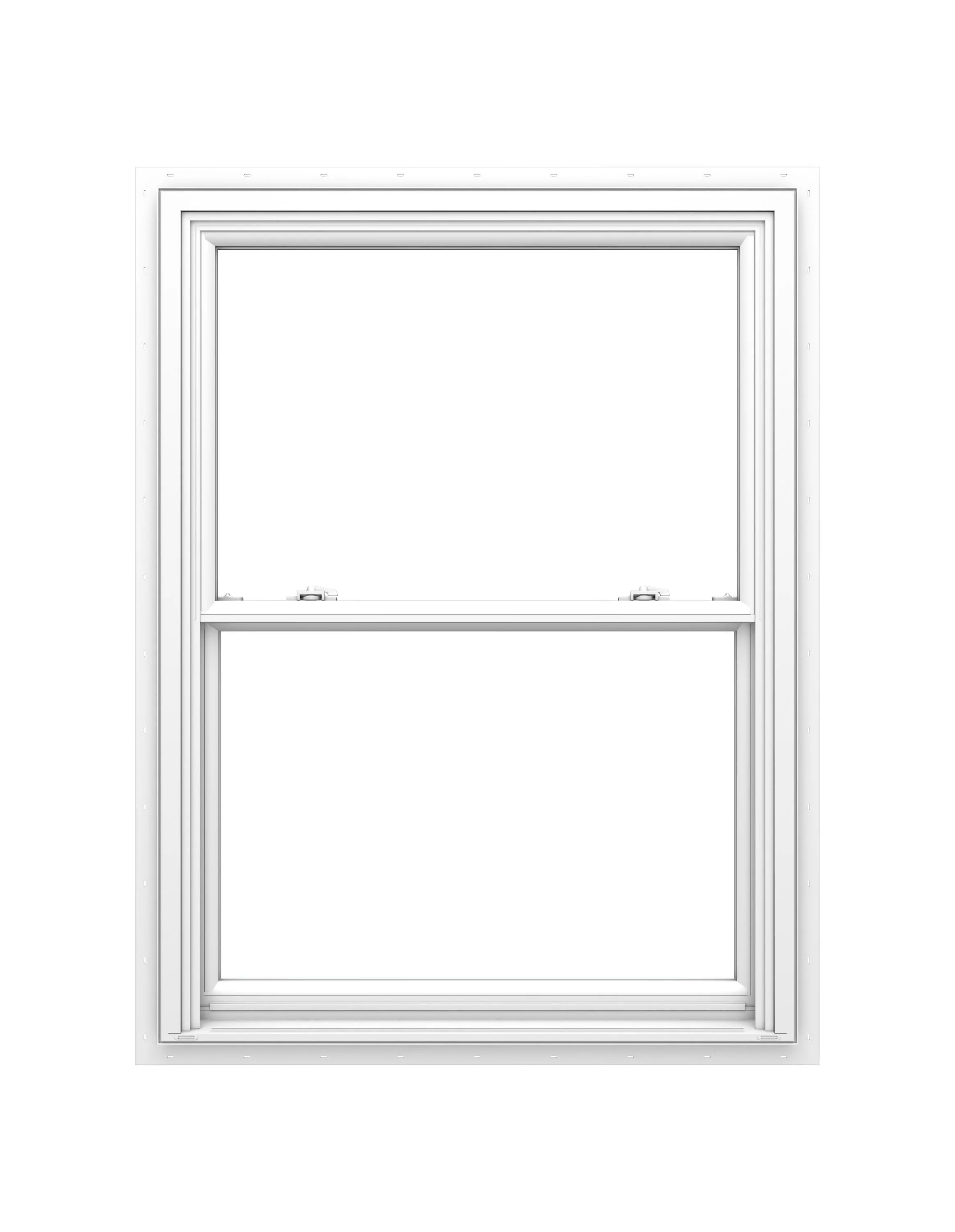 Pella 150 Series New Construction 35-1/2-in x 65-1/2-in White Vinyl Low-e Argon Double Hung Window Full Screen Included