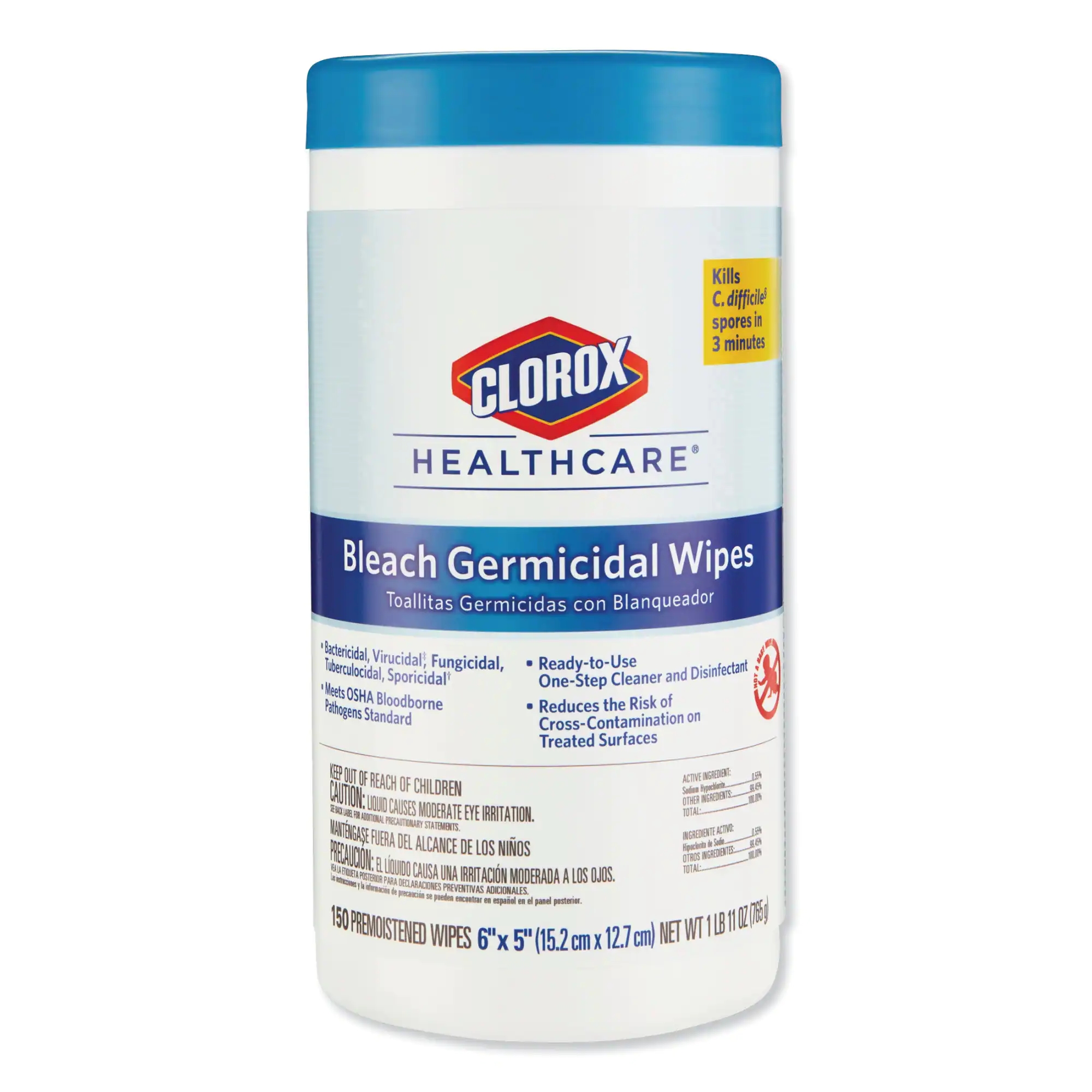 Clorox Healthcare Unscented Bleach Germicidal Wipes Kills Viruses