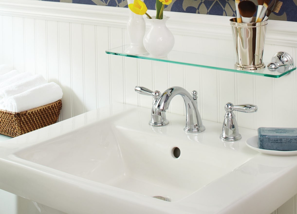 Moen T6220 Chrome Two-Handle Bathroom Faucet – Classic Style, Solid Build