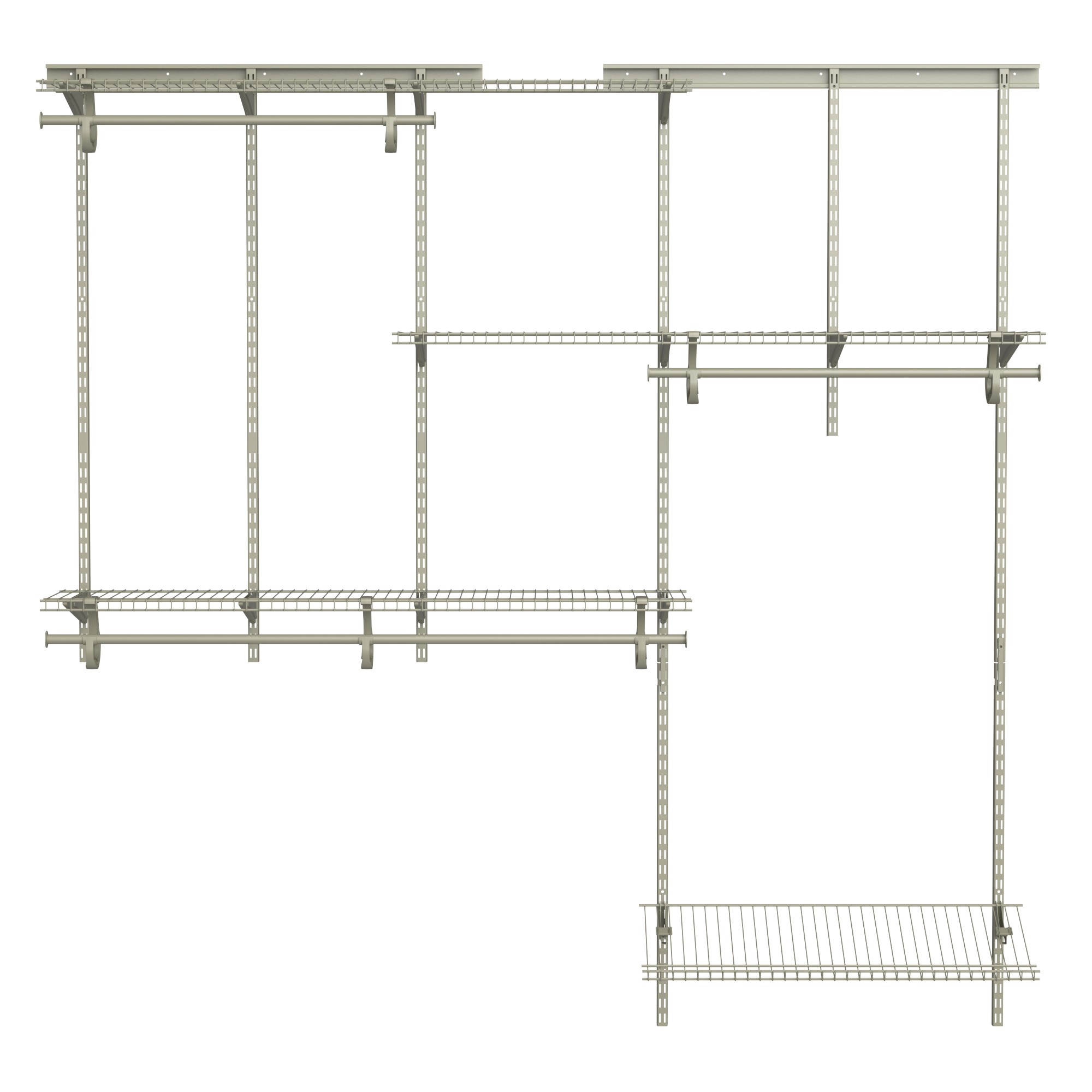 ClosetMaid ShelfTrack 5ft to 8ft x 13in Satin Nickel Wire Closet Kit